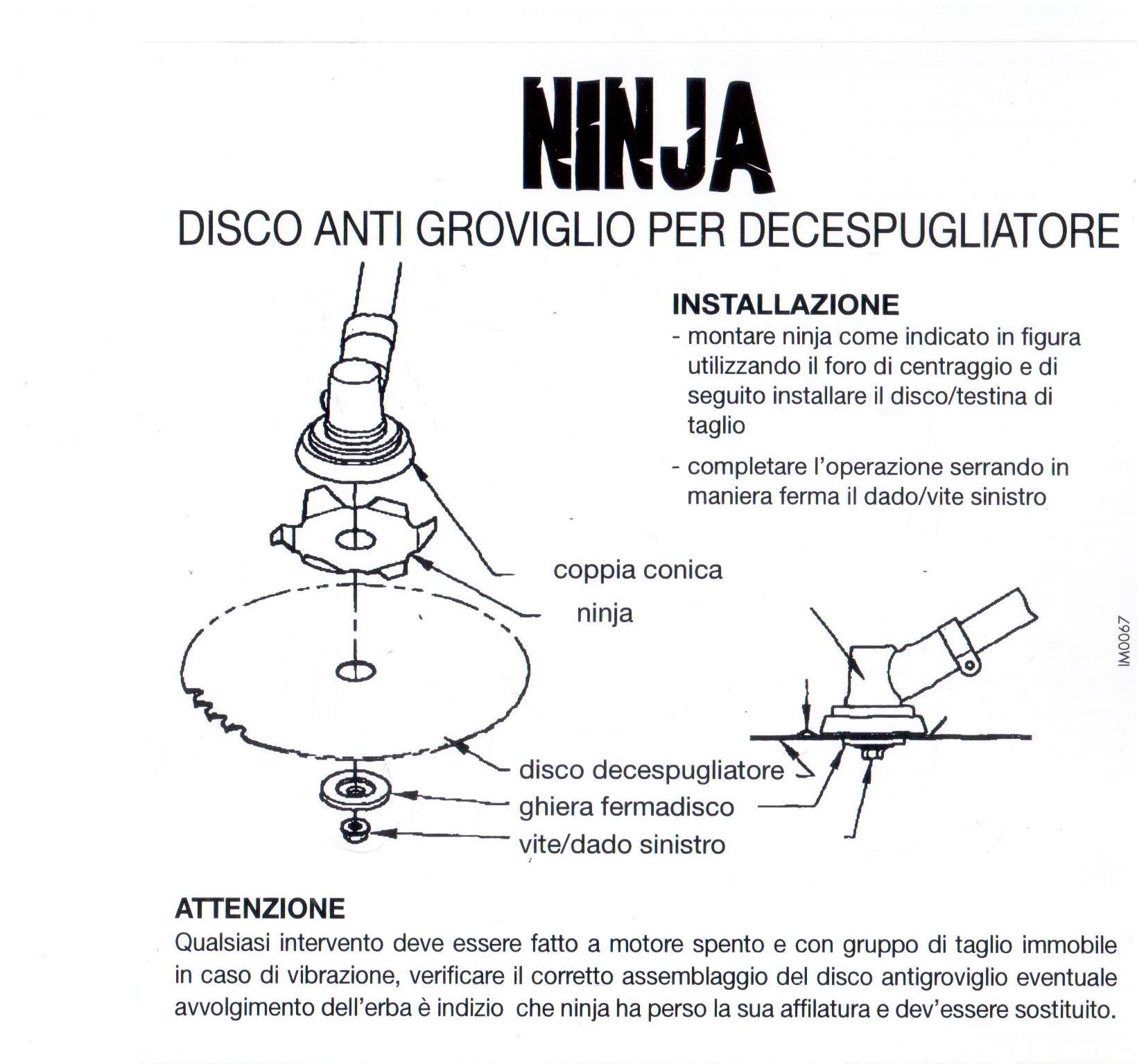 disco anti-avvolgimento erba, ninja